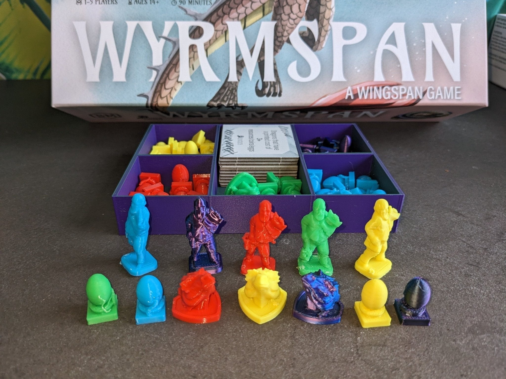 Wyrmspan Board Game Organizer & 3D Printed Resource Upgrade by Chaddyverse