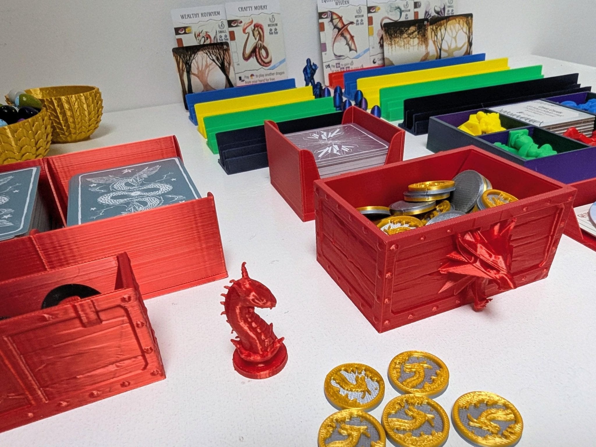 Wyrmspan Board Game Organizer & 3D Printed Resource Upgrade by Chaddyverse