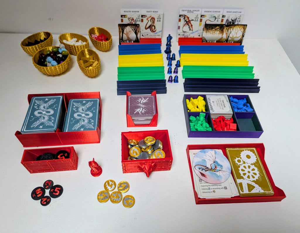 Wyrmspan Board Game Organizer & 3D Printed Resource Upgrade by Chaddyverse