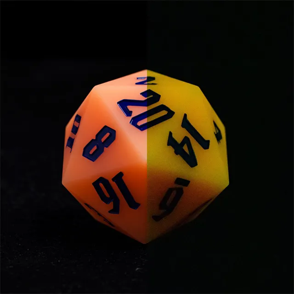 Jester's Bounce | Silicone D20 | Single Dice | Orange