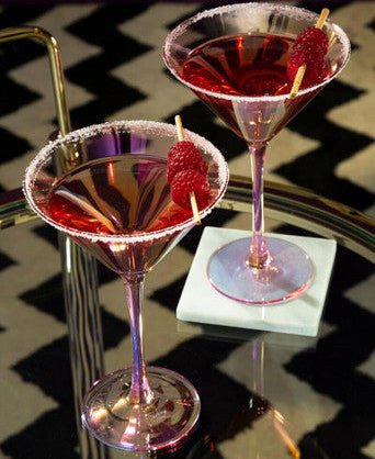 Orsina Frosted Deco Martini Glasses – Set of 2 Art Deco Barware