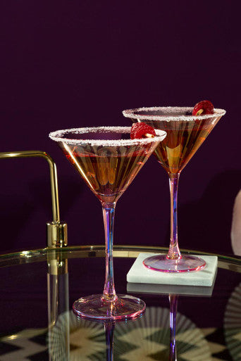 Orsina Frosted Deco Martini Glasses – Set of 2 Art Deco Barware