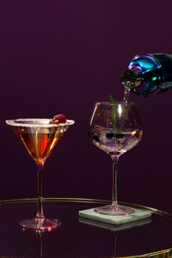Orsina Frosted Deco Martini Glasses – Set of 2 Art Deco Barware