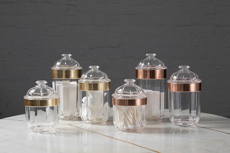Orsina Guan Large Rose Gold Acrylic Storage Jar | Fluted Canister