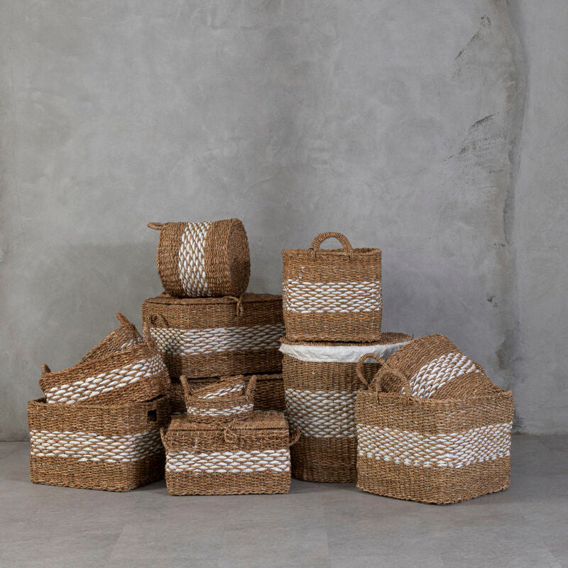 Orsina Lidi Rectangular Seagrass Basket – Natural Woven Shelf Storage