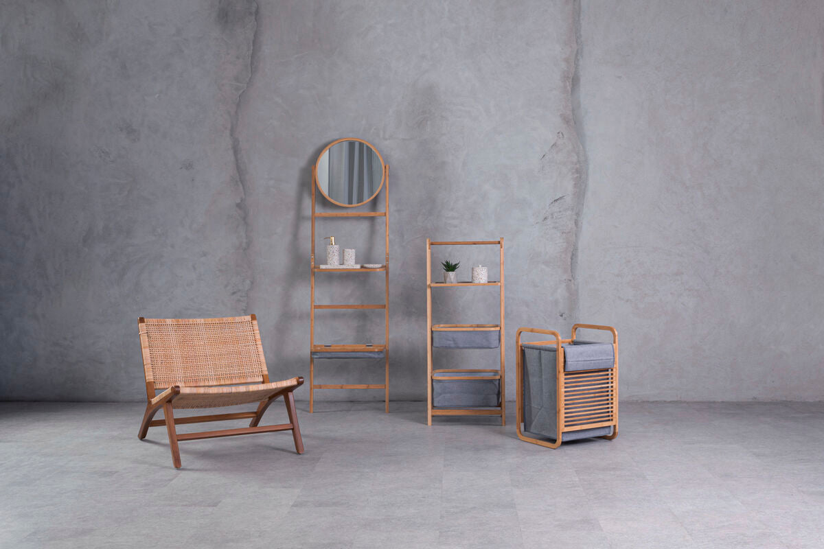 Orsina Carrick Ladder Towel Rack with Mirror and Foldable Trays
