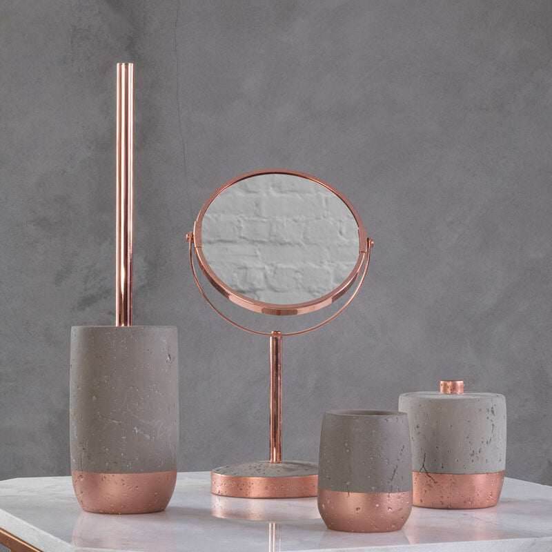 Orsina Neptune Grey Concrete Bathroom Tumbler and Toothbrush Holder