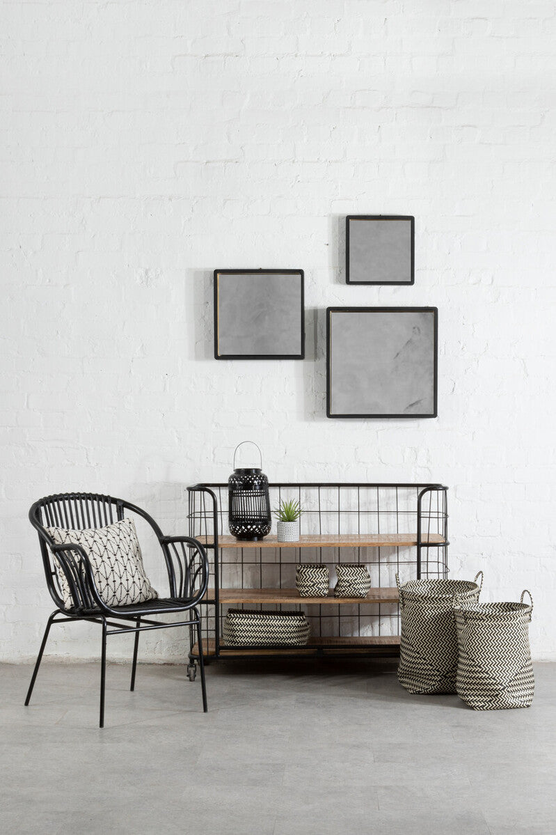 Orsina Nautical Woven Storage Baskets | Black & White Set of 5