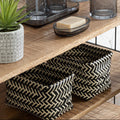 Orsina Nautical Woven Storage Baskets | Black & White Set of 5