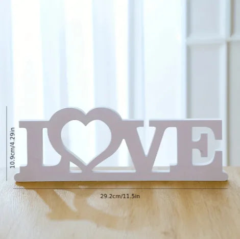 LOVE, HOME & DREAM White Wooden Letter Ornaments – Modern Decor