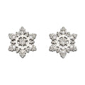Gecko Kidsmas Snowflake Stud Earrings – Silver Plated Crystal Brass