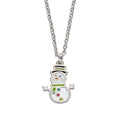 Gecko Kidsmas Snowman Necklace | Silver Plated Brass & Enamel Jewelry