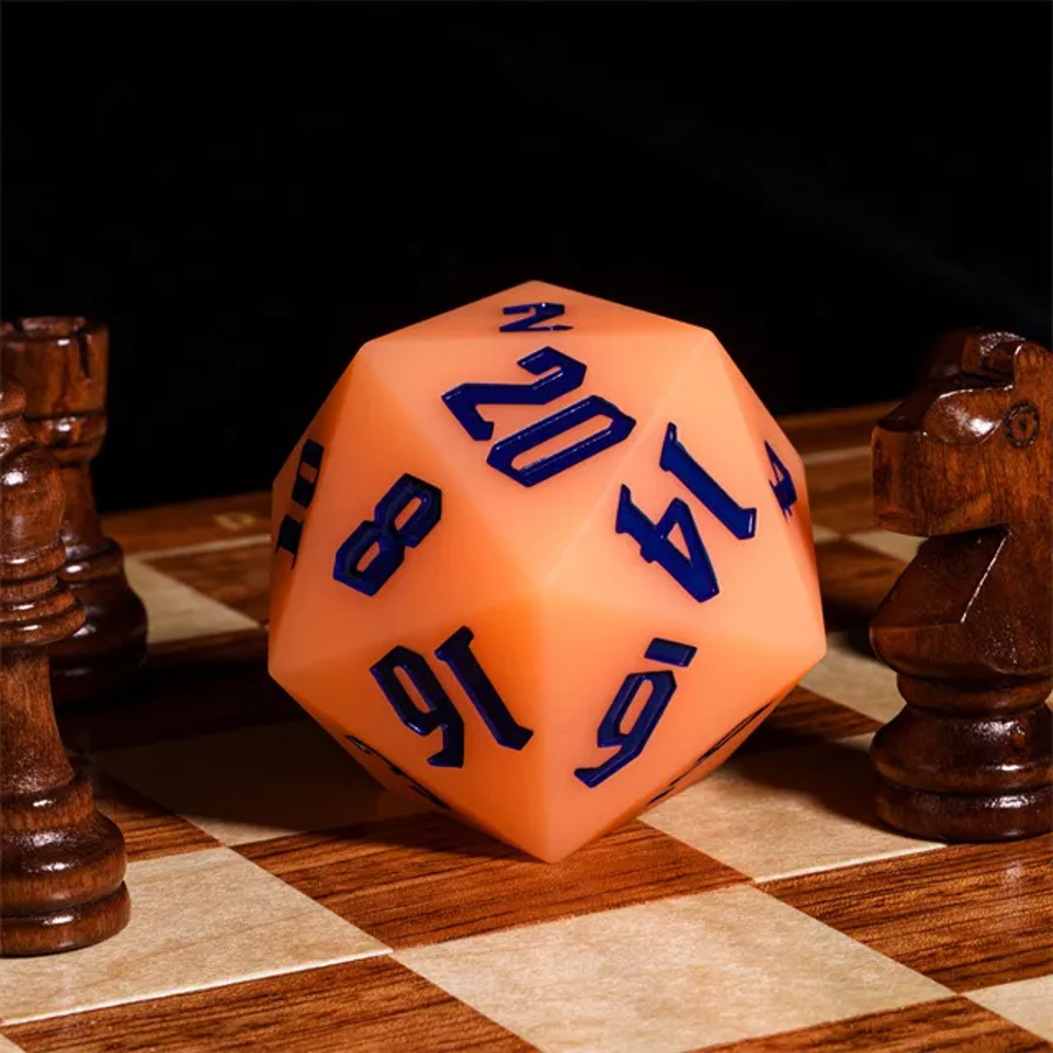 Jester's Bounce | Silicone D20 | Single Dice | Orange