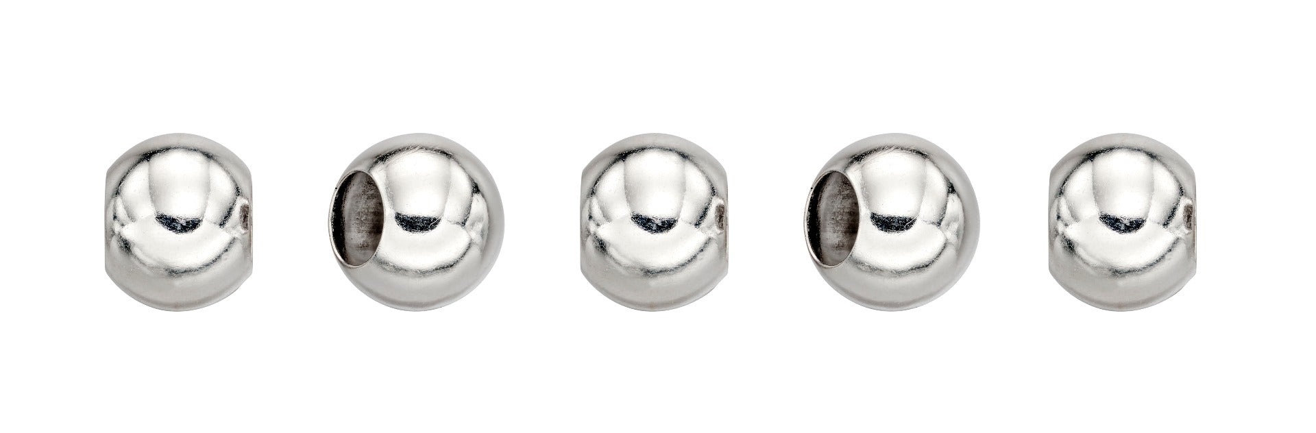 Gecko Jewellery 6mm Sterling Silver Spacer Beads for Charms - 5 Pack
