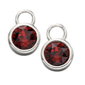 Gecko Jewellery Crystal Birthstone Hoop Earring Charms in Sterling Silver