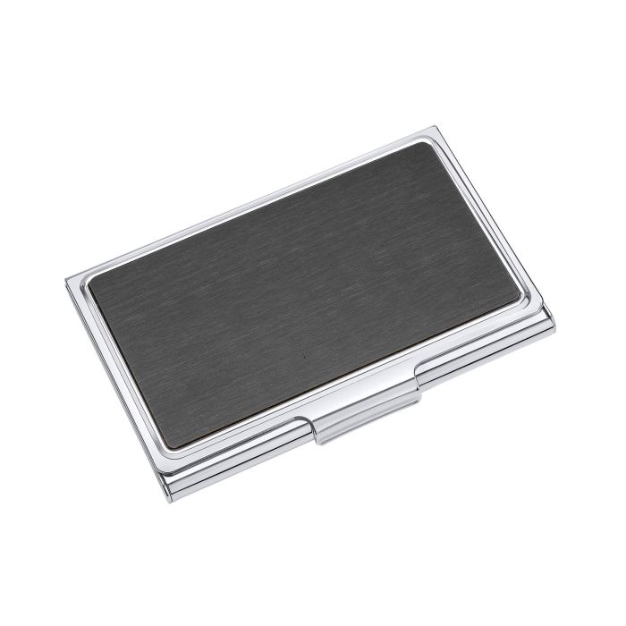 Gecko Jewellery Black Stainless Steel Card Holder Case with Engraving