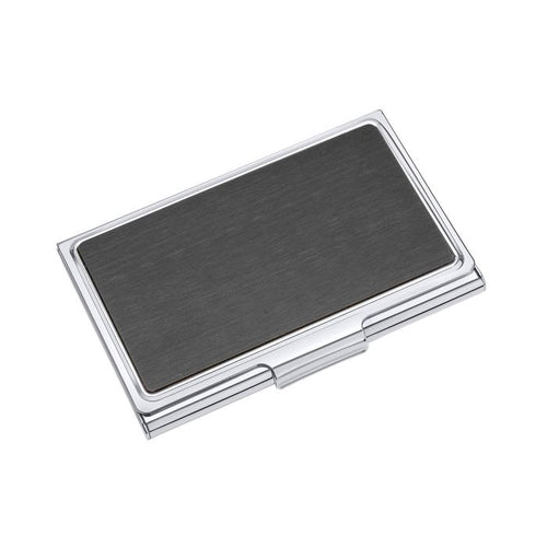 Gecko Jewellery Black Stainless Steel Card Holder Case with Engraving