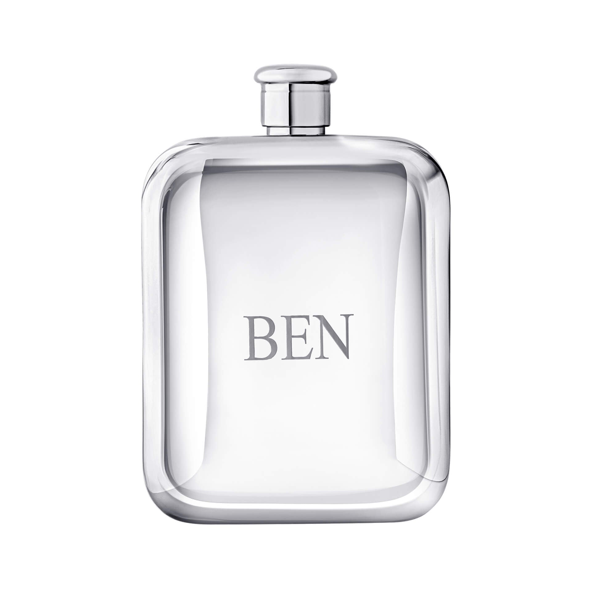 Gecko Jewellery | Engravable Stainless Steel Hip Flask with Leather Sleeve