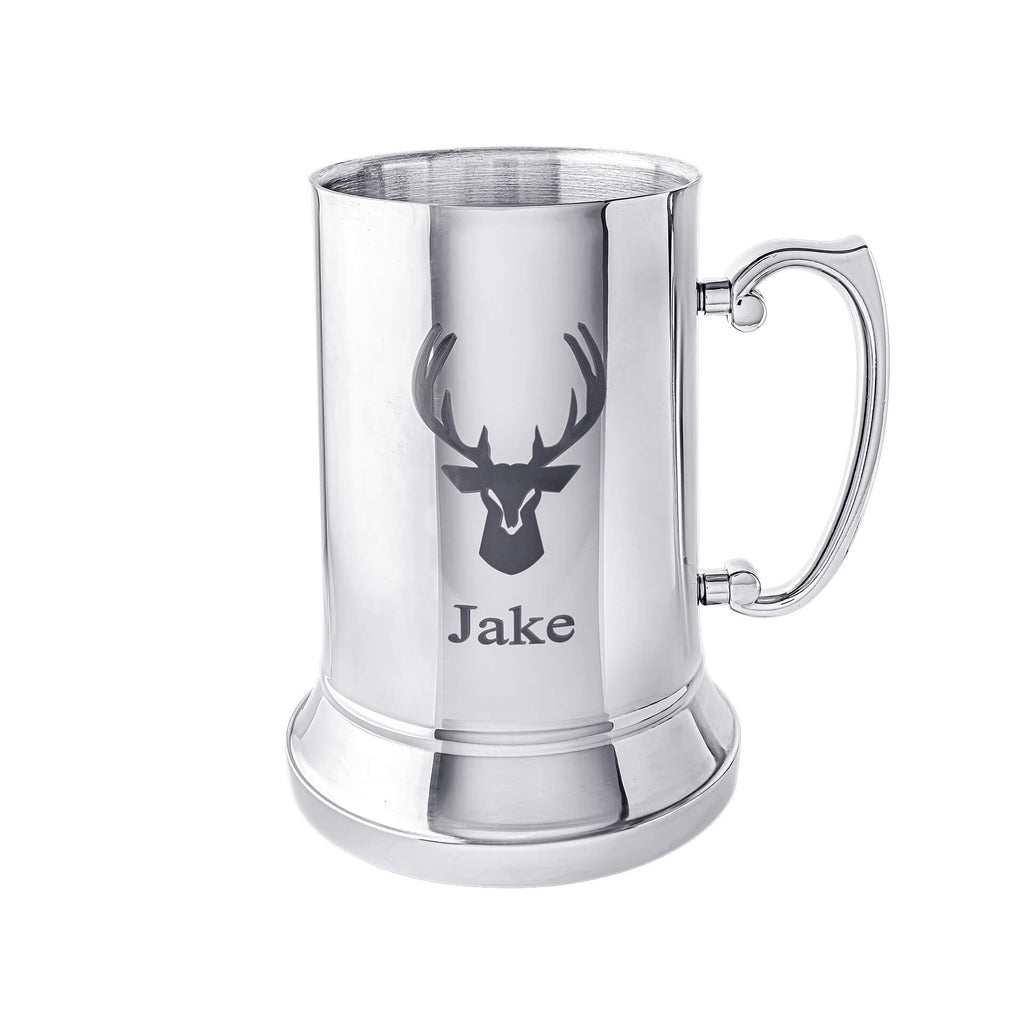 Gecko Jewellery Stainless Steel Tankard with Free Custom Engraving