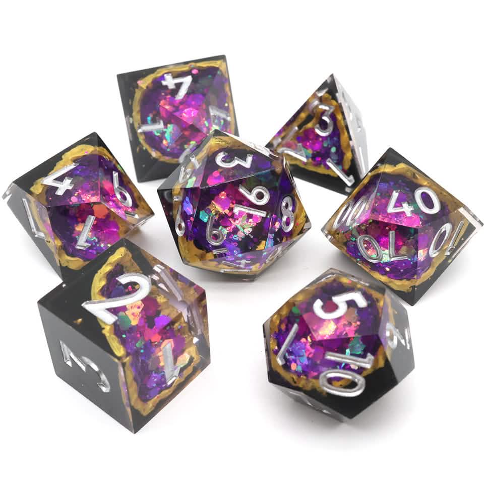 Regal Relic | Sharp Edge Dice | Resin | 7 Piece Set