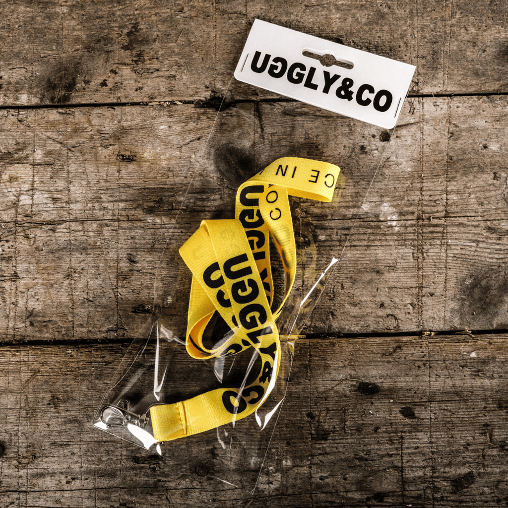 Uggly and Co Yellow Lanyard | Motorsport Key Holder & Track Day ID Strap