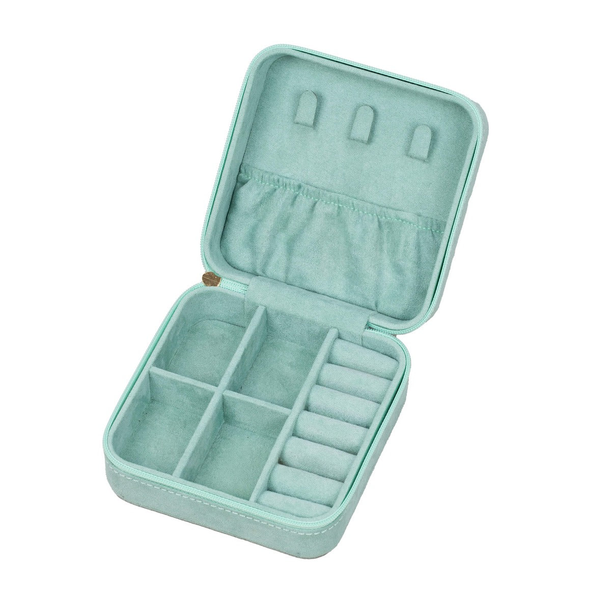 Gecko Jewellery Box – Mint Green Suede Engravable Travel Case