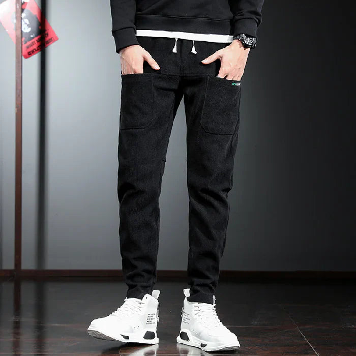 Men’s Corduroy Cargo Pants – Casual Retro Trousers