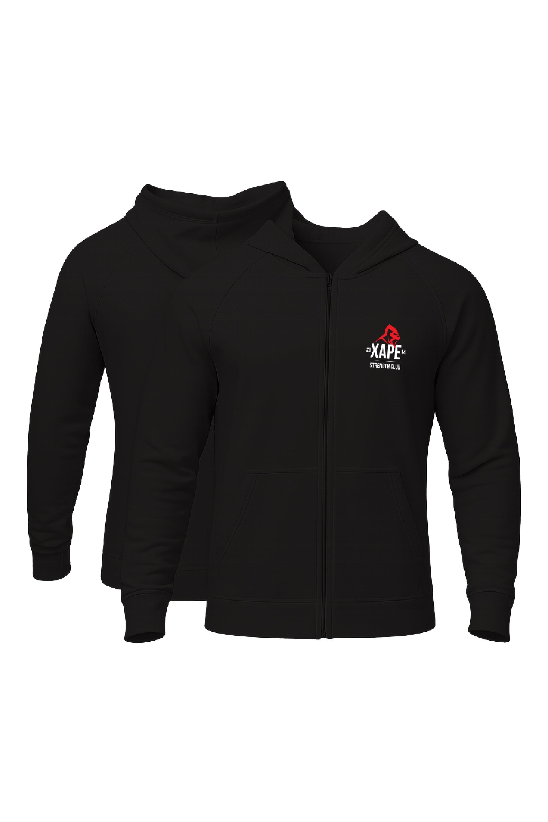 XAPE Classic Strength Logo Oversized Zip Hoodie - Black