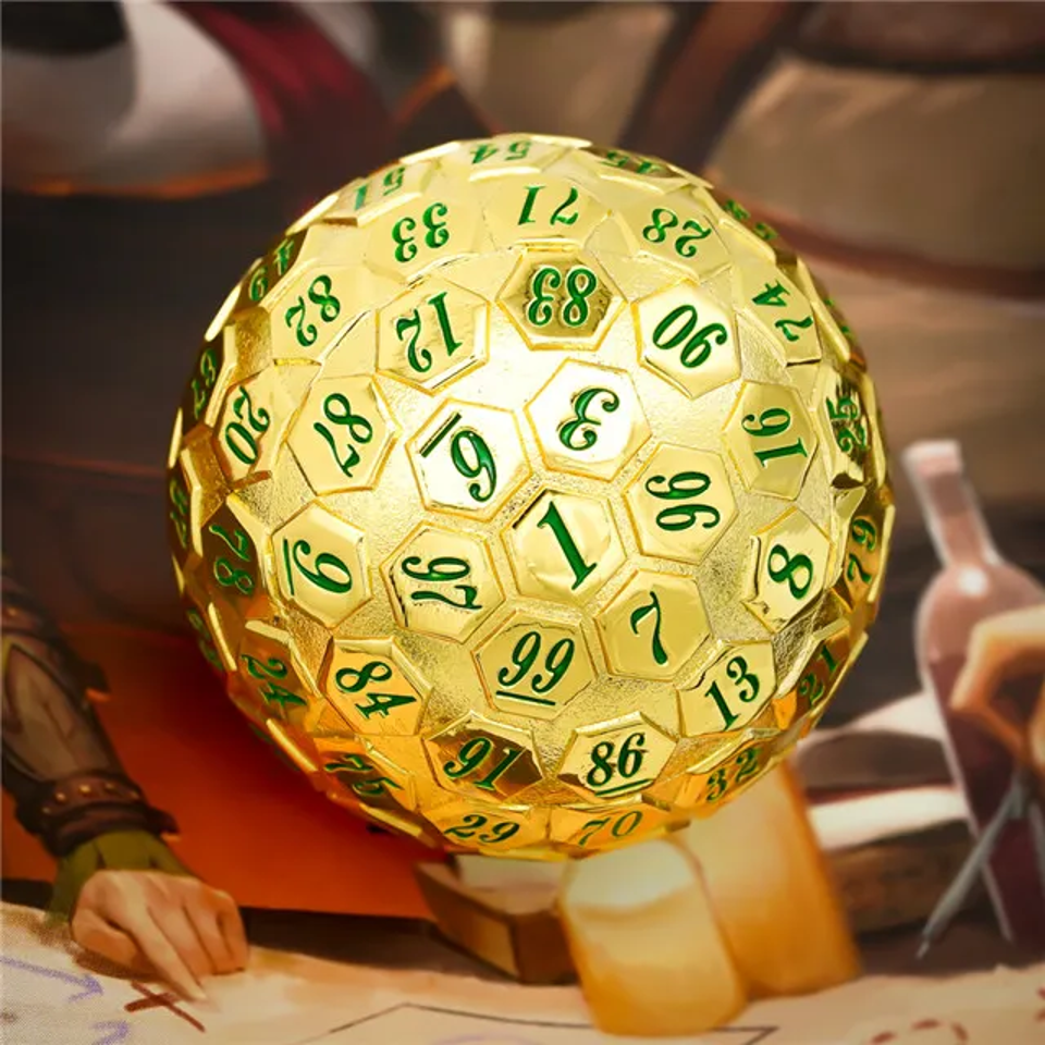 Golden Oracle | Solid Metal Dice | 45MM D100